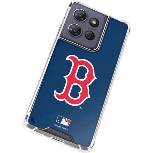 MLB Boston Red Sox - Solid Distressed Moto G Play 5G (2025) Clear Case